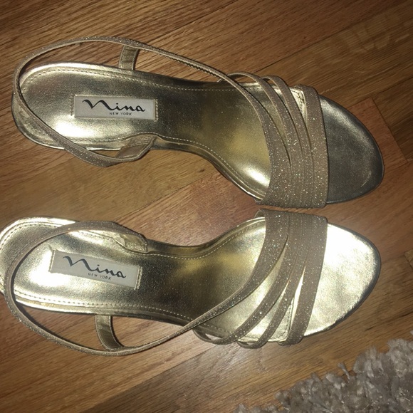 nina new york gold heels